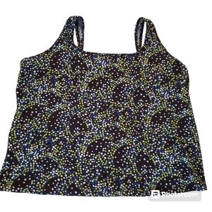 Lane Bryant Dressy Bkack Green Blue Tank Top sz 18/20